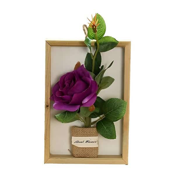 UMAI Artificial Plants for Home Decor with Pot Purple Rose Frame - LXINDIA.COM