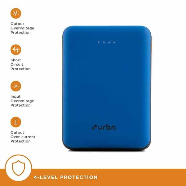 URBN 10000 mAh Li Polymer Ultra Compact Power Bank Bright Blue 2 - LXINDIA.COM