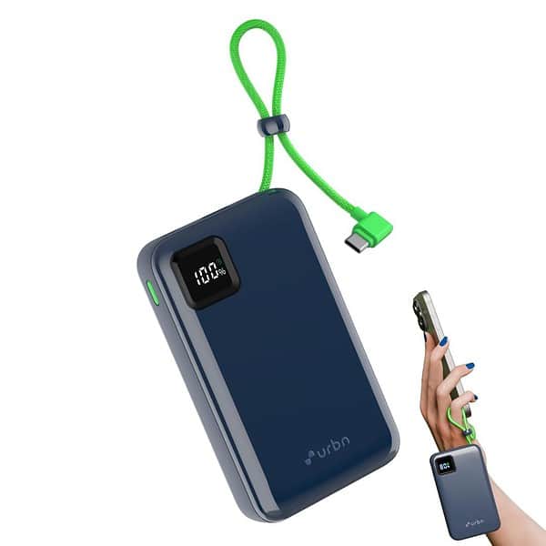 URBN 20000mAh Power Bank with Built in Type C Cable Blue 4 - LXINDIA.COM