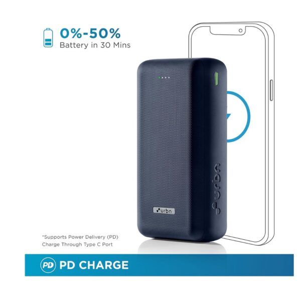 URBN 27000 mAh Power Bank Blue 2 - LXINDIA.COM