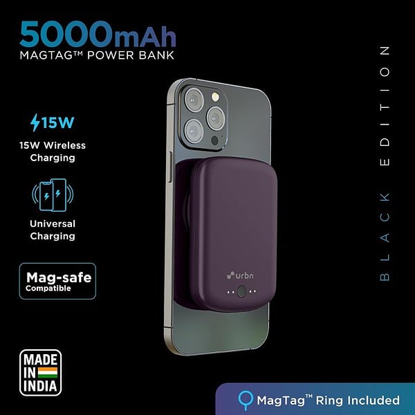 URBN 5000 mAh Premium Magsafe Power Bank Purple 1 - LXINDIA.COM