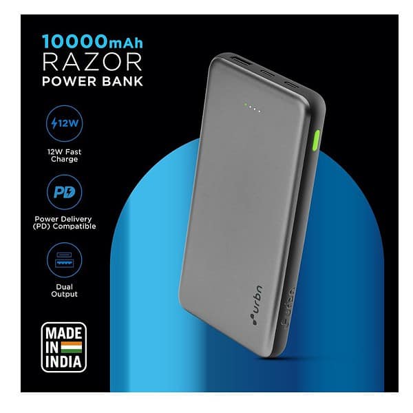 URBN Power Bank 10000mAh Grey 1 - LXINDIA.COM