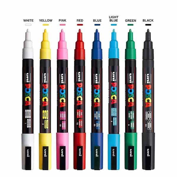 Uni Ball Posca 3M Bullet Shaped Markers Multicolour Pack Of 81 - LXINDIA.COM