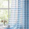 Urban Space Aari Collection Curtains Set of 2 Horizontal Blue 5 ft - LXINDIA.COM