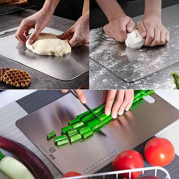 UrbanFix Stainless Steel Metal Chopping Board for Kitchen 50X31CM1 - LXINDIA.COM