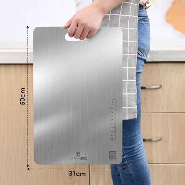 UrbanFix Stainless Steel Metal Chopping Board for Kitchen 50X31CM3 - LXINDIA.COM