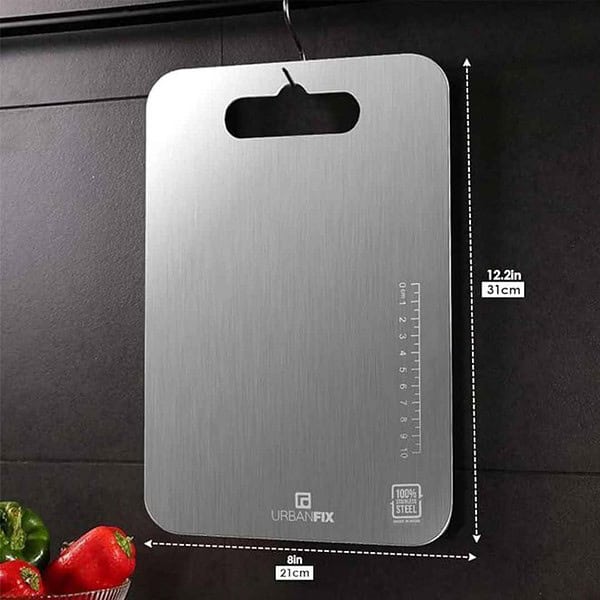 UrbanFix Stainless Steel Metal Chopping Board for Kitchen Medium - LXINDIA.COM