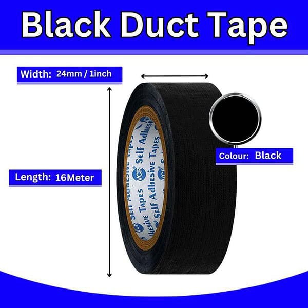 VCR Black Duct Tape 16 Meters in Length 24mm2 - LXINDIA.COM