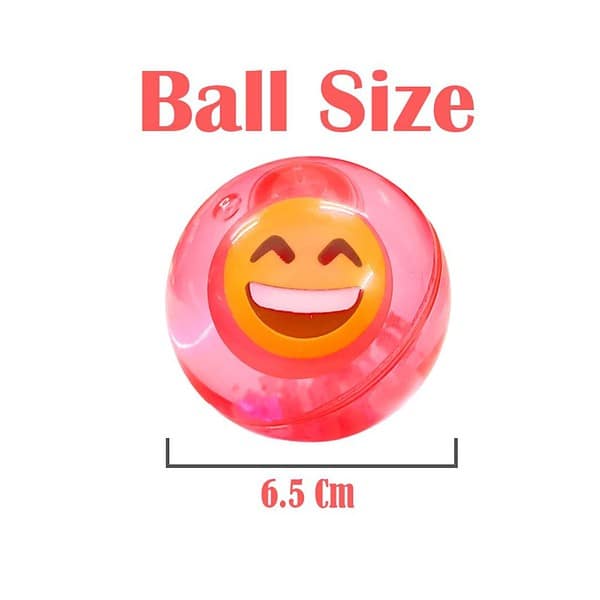 VGRASSP Emoji Faced 2.5 Inch Diameter LED Light Up Bouncy Ball Toy 2 - LXINDIA.COM