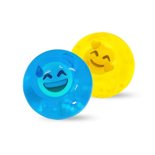 VGRASSP Emoji Faced 2.5 Inch Diameter LED Light Up Bouncy Ball Toy - LXINDIA.COM