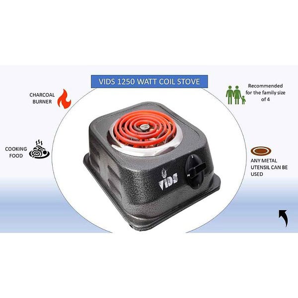 VIDS 1250 Watt Coil Electric StoveDark Grey2 - LXINDIA.COM