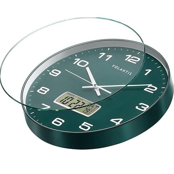 VOLANTIS 12 Inch Non Ticking Silent Wall Clock Green 2 - LXINDIA.COM