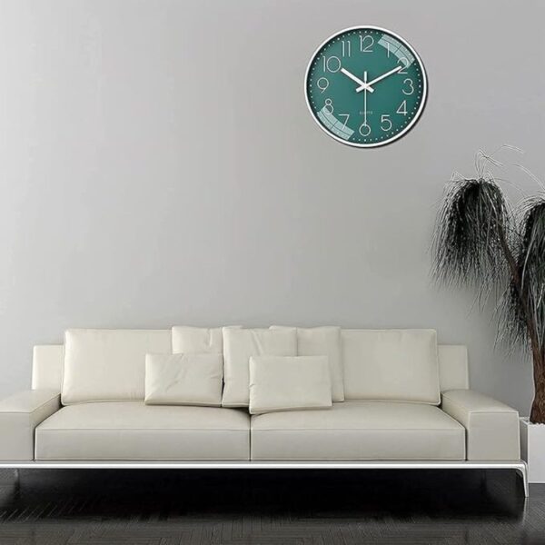 VOLANTIS Non Ticking Silent Stylish Analog Wall Clock Teal 3 - LXINDIA.COM