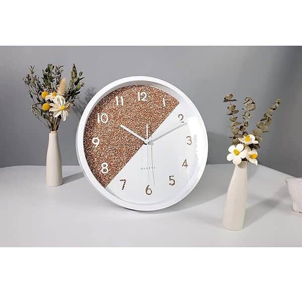 VOLANTIS Plastic 12 Inch Modern Non Ticking Wall Clock White and Gold 3 - LXINDIA.COM