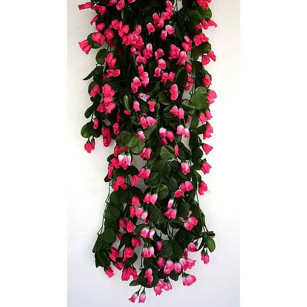 VRB Dec Plastic 1 Pcs Artificial Hanging Plants Pink - LXINDIA.COM