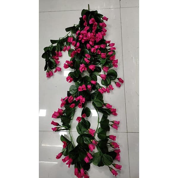 VRB Dec Plastic 1 Pcs Artificial Hanging Plants Pink a - LXINDIA.COM