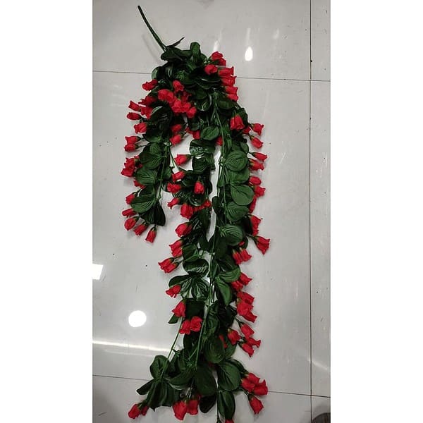 VRB Dec Plastic 1 Pcs Artificial Hanging Plants Red a - LXINDIA.COM