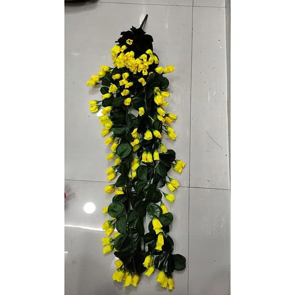 VRB Dec Plastic 1 Pcs Artificial Hanging Plants Yellow a - LXINDIA.COM