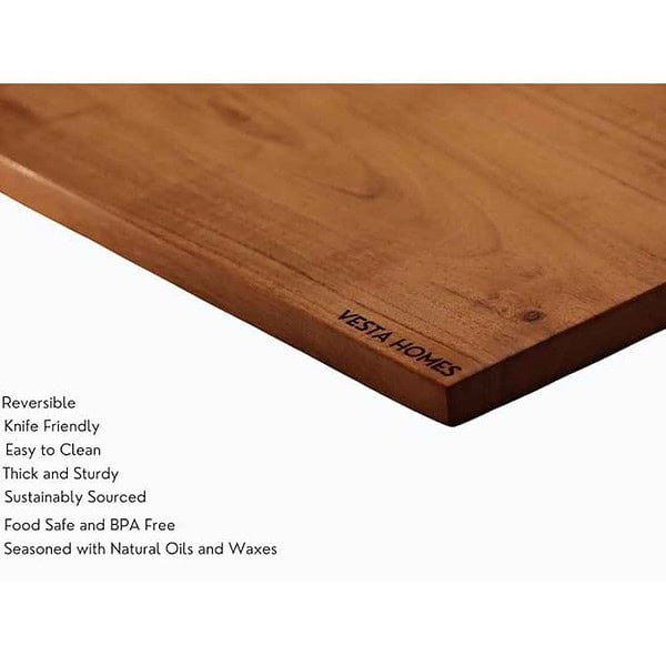 Vesta Homes Single Block Wooden Chopping Board for Kitchen 33 x 21cm3 - LXINDIA.COM