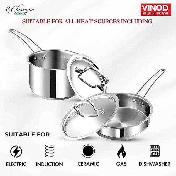 Vinod Classique Deluxe Stainless Steel Cookware Combo Set of 2 Pcs2 - LXINDIA.COM