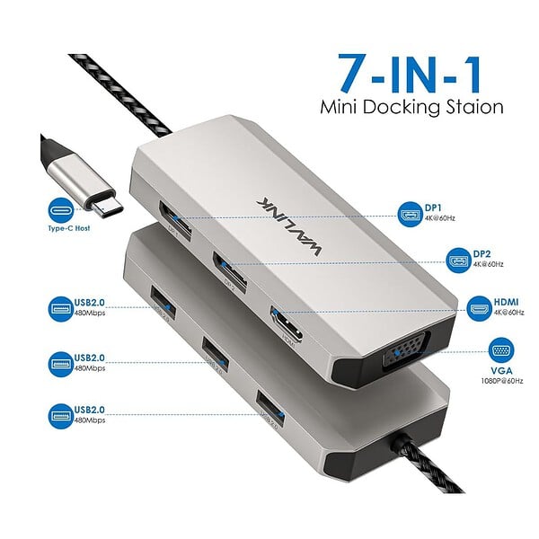 WAVLINK USB C Dock Quad Monitor 7 in1 Laptop Docking Station 1 - LXINDIA.COM