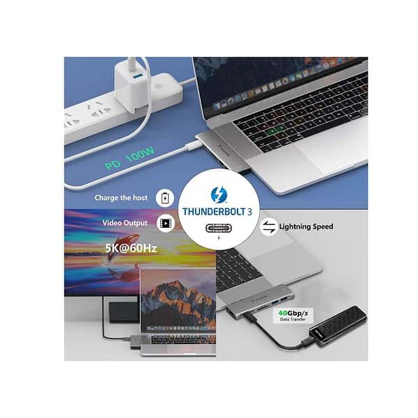 WAVLINK USB C Hub 7 in 2 Type C Adapter Mini Docking Station 2 - LXINDIA.COM