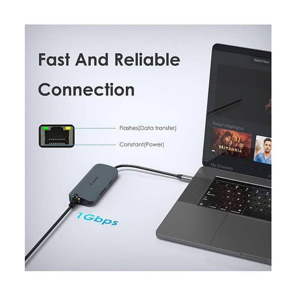 WAVLINK USB C Hub 8 in 1 Type C Adapter Mini Docking Station 4 - LXINDIA.COM