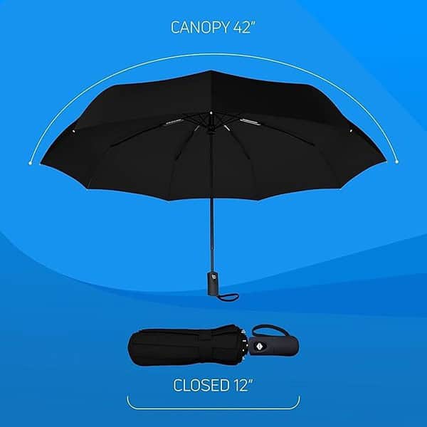 WIDEWINGS Umbrella 3 Fold with Auto Open and Close BLACK 1 - LXINDIA.COM