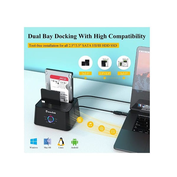 Wavlink 12TB Dual Bay SSD Storage Docking Station 2 - LXINDIA.COM