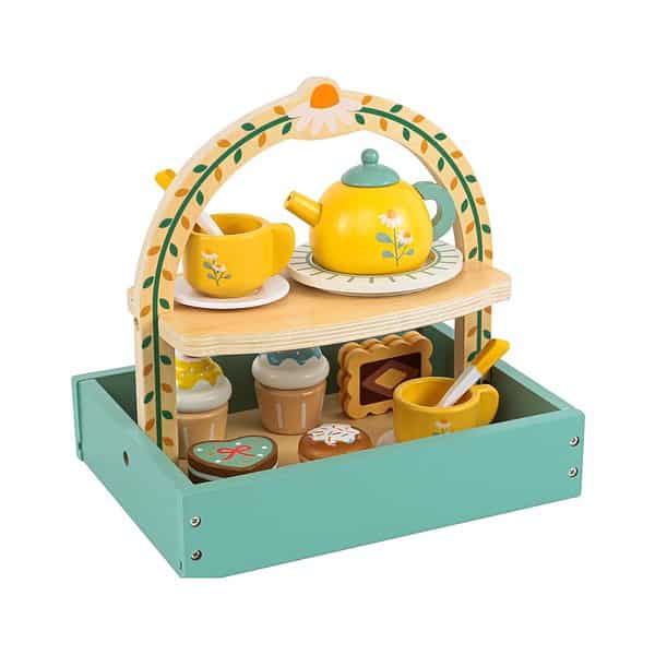 Wooden Dessert Cake Tea Party Set Wooden Play Food Kitchen Sets 1 - LXINDIA.COM