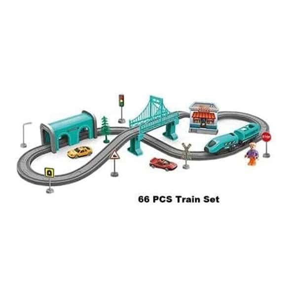 Yelofy DIY Train City Track for DIY Electric Train Track Set 66PCS 3 - LXINDIA.COM