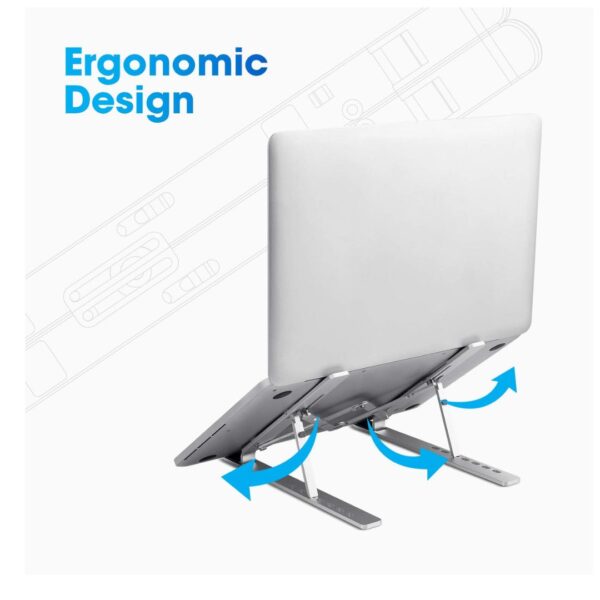 ZEBRONICS Aluminium Alloy Laptop Stand Zeb NS2000 Silver 1 - LXINDIA.COM