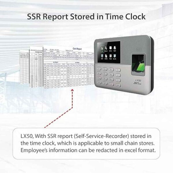 ZKTeco Biometric Attendance Recorder with Build in SSR Excel Software Silver3 - LXINDIA.COM