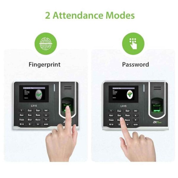 ZKTeco LX15 Biometric Attendance Device for Office with TFT Screen2 - LXINDIA.COM