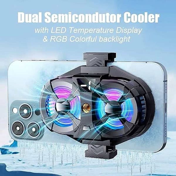 Zorbes® Dual Fan Mobile Cooler for Gaming with 3 Adjustable Cooling Fan 1 - LXINDIA.COM