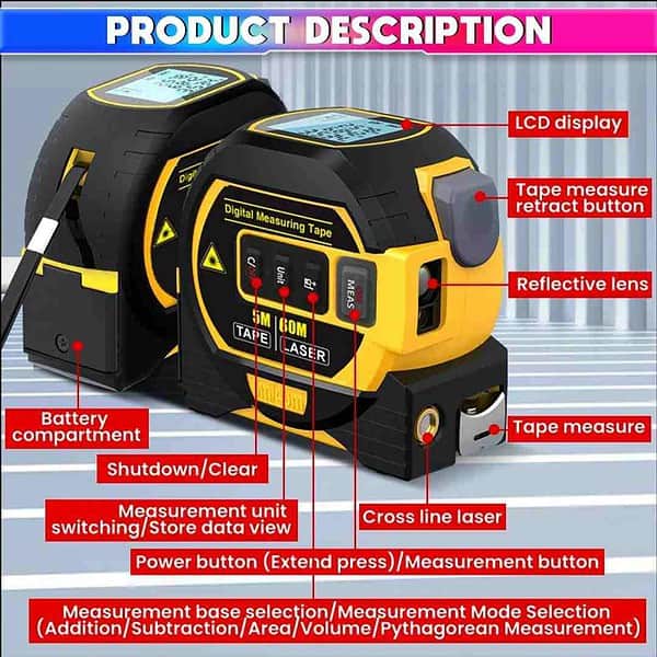 amiciTools 3 in 1 Laser Distance Meter2 - LXINDIA.COM