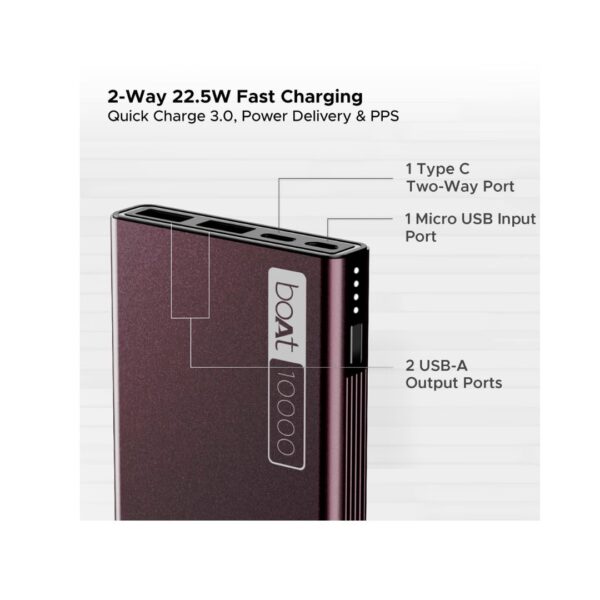 boAt Energyshroom PB300 Powerbank Burgundy 2 - LXINDIA.COM