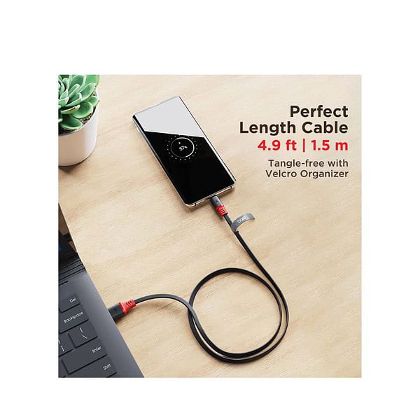 boAt Type C A750 Super Fast Charging Flat Cable Rebellious Black Pack of 2 2 - LXINDIA.COM