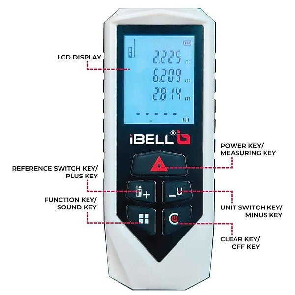 iBELL DM60 01 Classic Laser Measure 196Ft2 - LXINDIA.COM