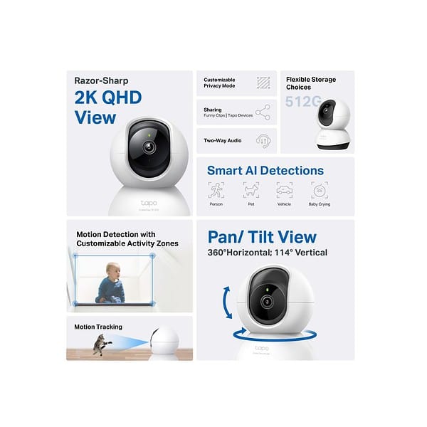 tp link Tapo C220 Pan or Tilt AI Home Security Wi Fi Camera 1 - LXINDIA.COM