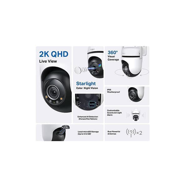 tp linkTapo C520WS Outdoor Panor Tilt Security Wi Fi Camera 2 - LXINDIA.COM