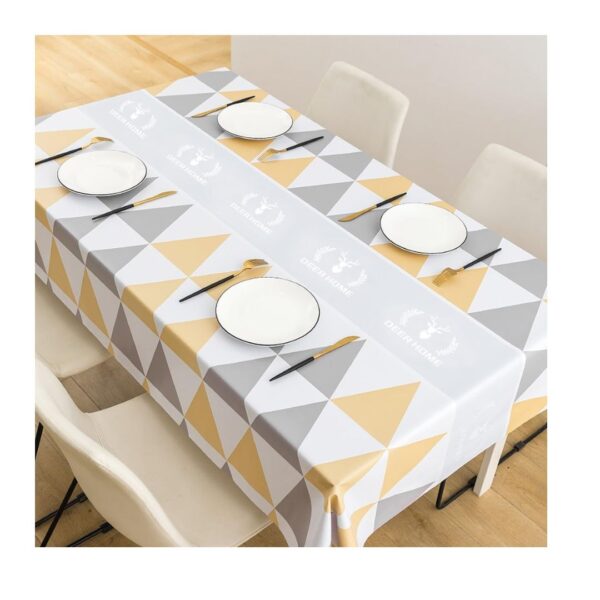 wolpin Polyvinyl Chloride PVC 4 Seater Dining Rectangular Table Cover - LXINDIA.COM